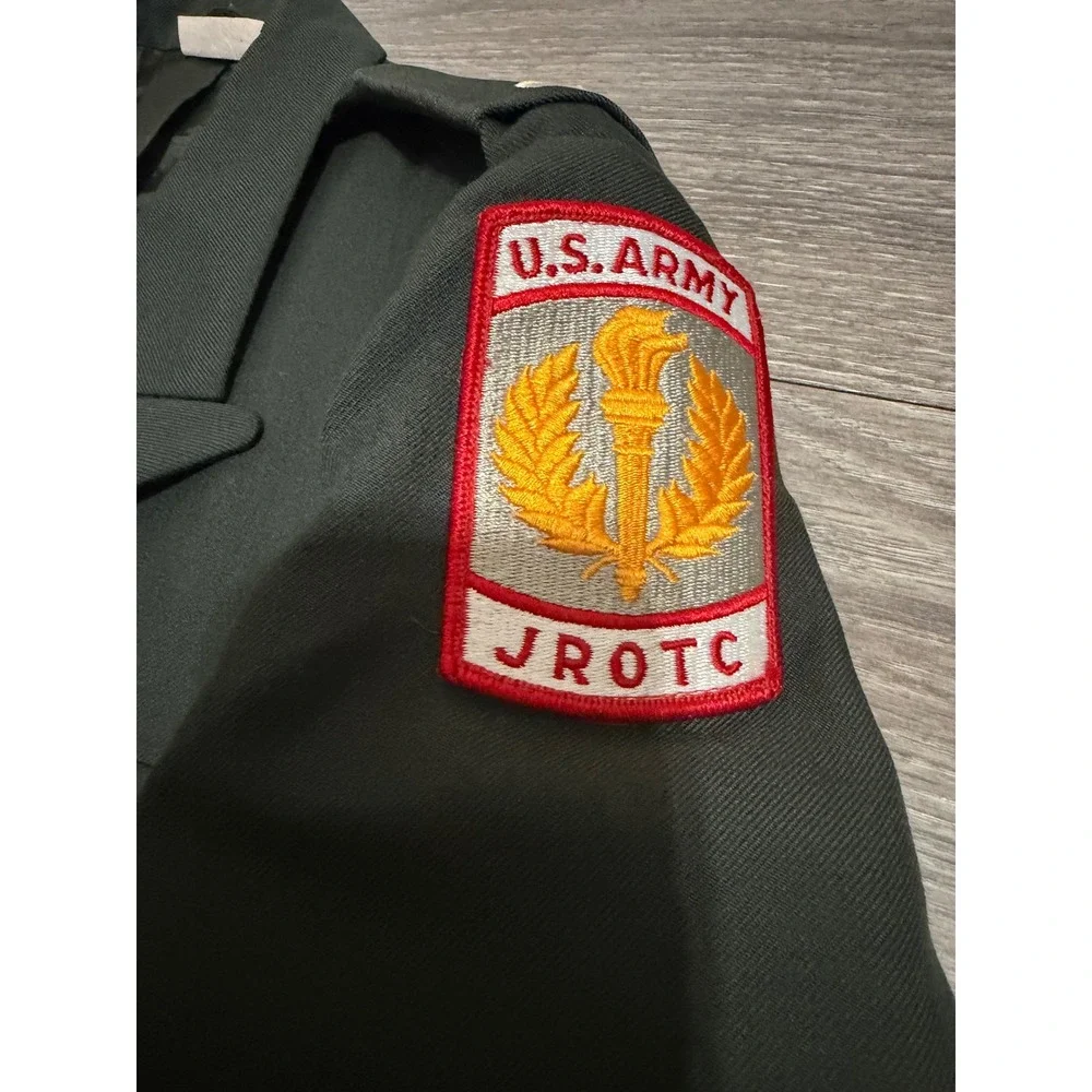 Vintage 1992 US Army Uniform Coat 36L JROTC Dress AG 489 Wool Blend Balboa Patch